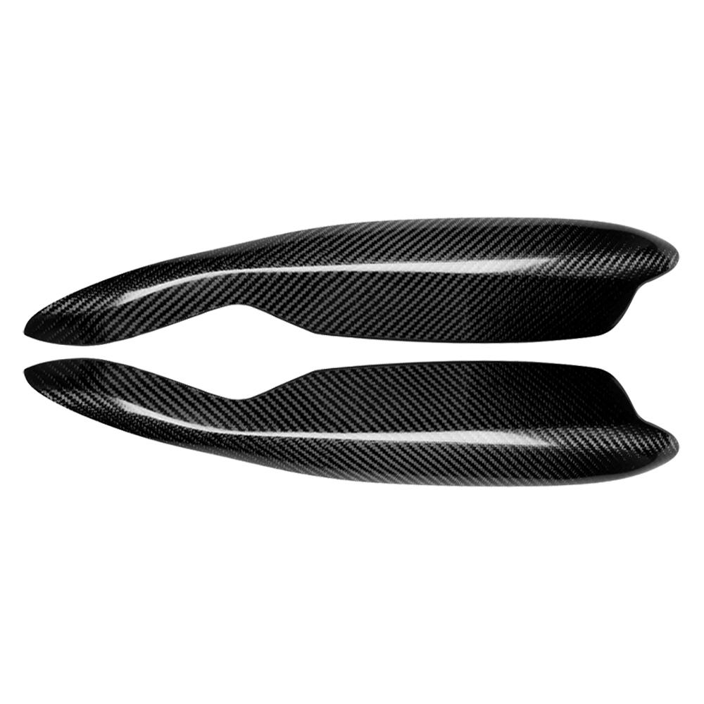 For Mercedes-Benz Smart 451 2007-2014 Real Dry Carbon Fiber Front Headlight Eyelid Eyebrow Cover Trim Car Accessories Decoration