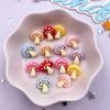 30pcs Mixed Resin Mini Colorful Cartoon Mushroom Scrapbooks Figurines Flat Back Stone Bow Christmas Decor Accessories DIY Craft Supplies
