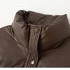 New Short Style Small Stand-up Collar Down Cotton Jacket For Women PU Leather Thickened Cotton Jacket And Cotton Jacket Trend