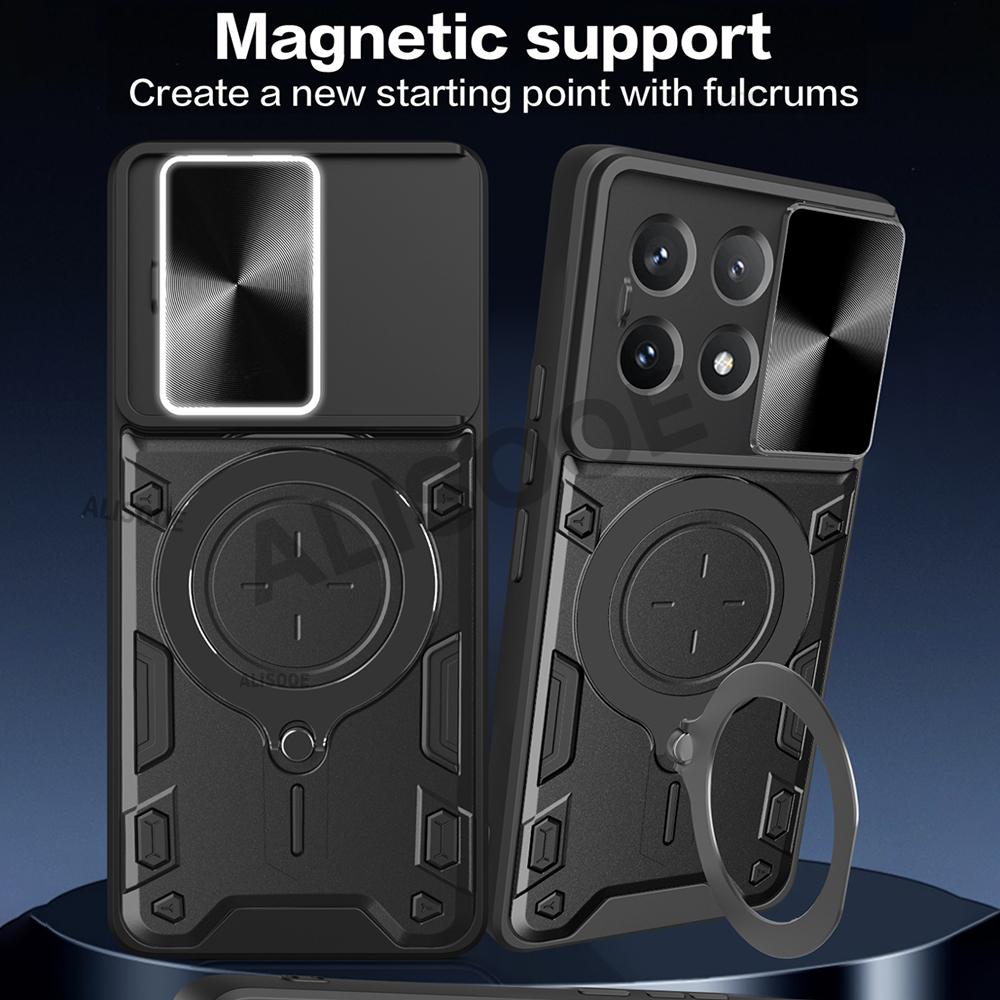 Armor Funda для Honor X8B Чехол Сдвижная крышка для камеры Магнитное кольцо-подставка Чехол для Honor X8B LLY-LX1, LLY-LX2, LLY-LX3 Capa