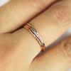 Minimal Zircon Simple Tiny Rings For Women 1mm Full Round Minimalist Thin Dainty Stacking Ring Fashion Jewelry Items KCR101