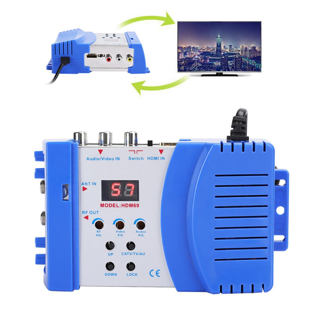 HDM69 Цифровой РЧ HD Мультимедийный Интерфейс Модулятор AV в РЧ Конвертер VHF UHF PAL Стандарт Портативный Модулятор для