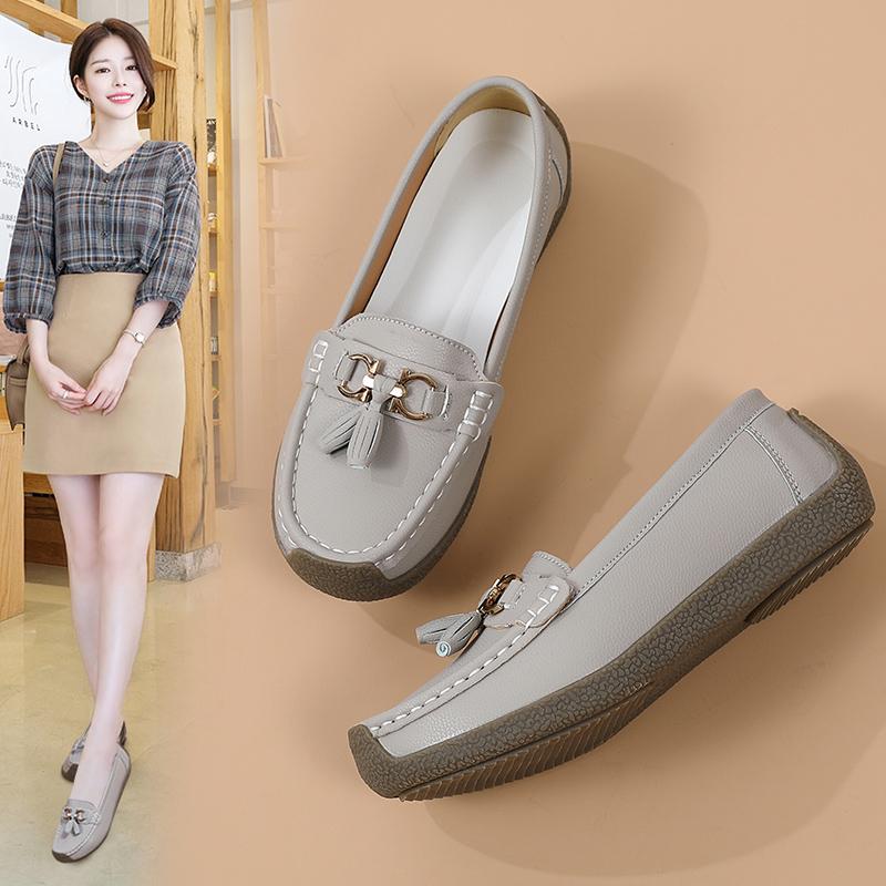 Летние женские мокасины, кожаная обувь для вождения, удобная обувь на плоской подошве, повседневные пенни-лоферы для медсестер, прогулочная минималистичная обувь для беременных для девочек