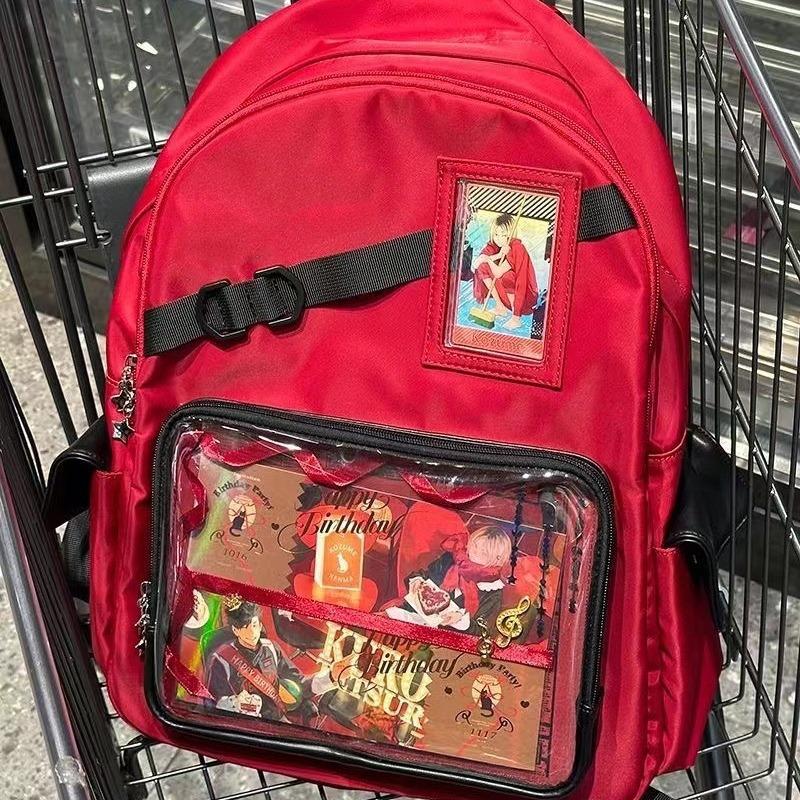 New Large-capacity Daily Neutral College Double Shoulder Students In Class Computer Travel Transparent