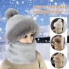 Woman Winter Warm Woolen Hat Scarf Set for Outdoor Windproof Cap Ear Protection