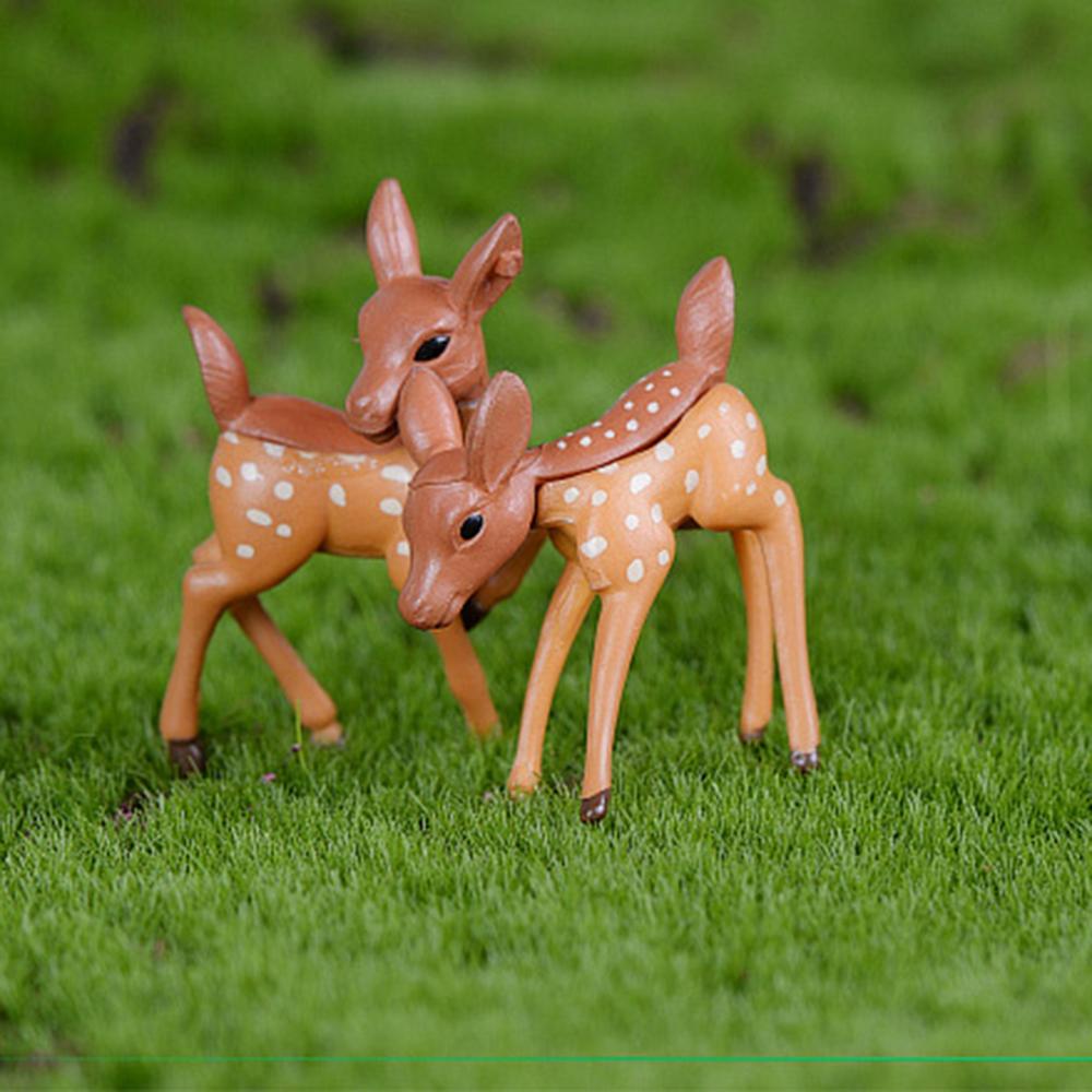 Cute DIY Fairy Garden Resin Craft Terrarium Ornament Animal Figurine Miniature Sika Deer