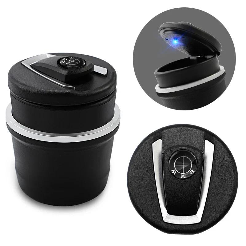 Car Sticker New Car Portable LED Ashtray With Blue Light Car Styling Smokeless Ash Tray For BMW E34 E36 E60 E90 E46 E39 E70 F10