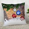 45x45cm Decorative Polyester Pillowcase Merry Christmas Christmas Tree Square Zipper Pillowcase Autumn Pillowcase