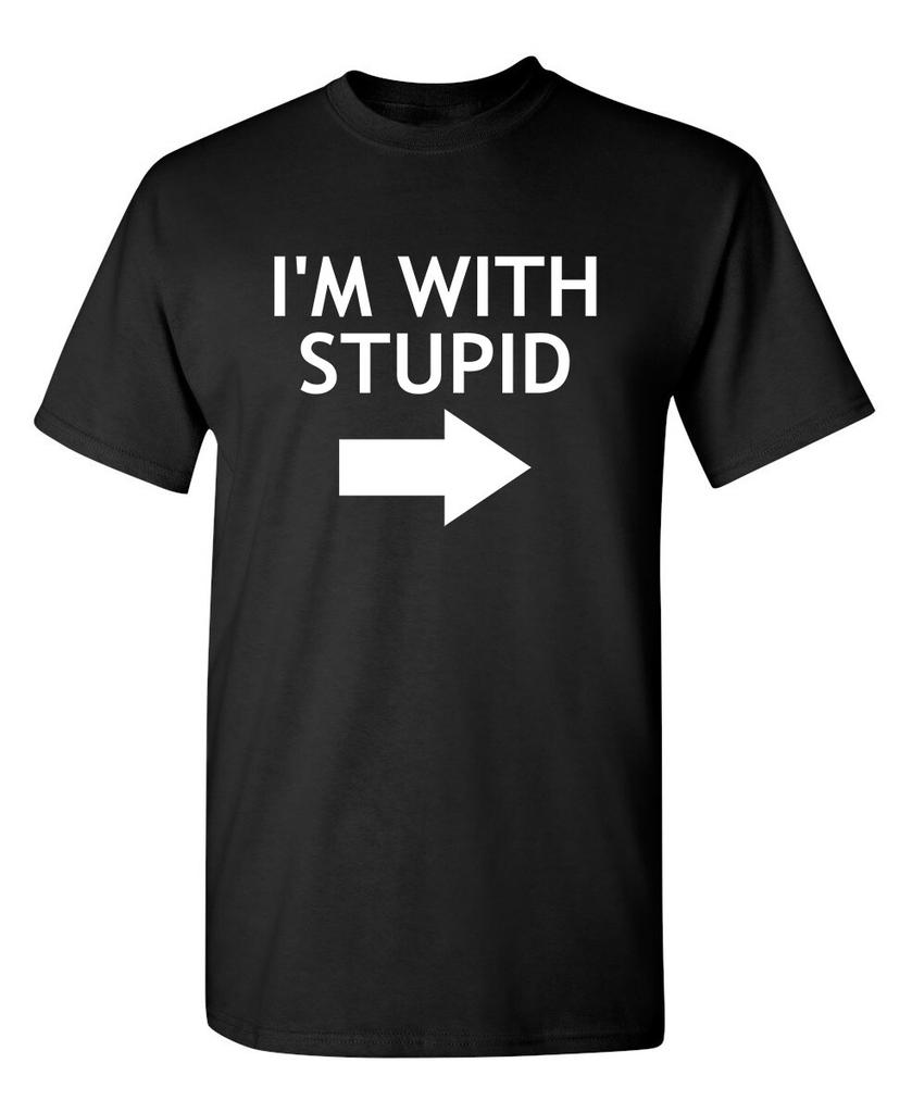 Stupid's Companion Sarcastic Humor Graphic Super Soft Ring Spun Funny T Shirt