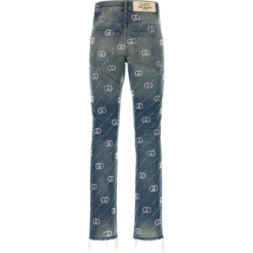 Gucci Джинсы с потертыми краями и логотипом Interlocking G 760957-XDCOT-4447