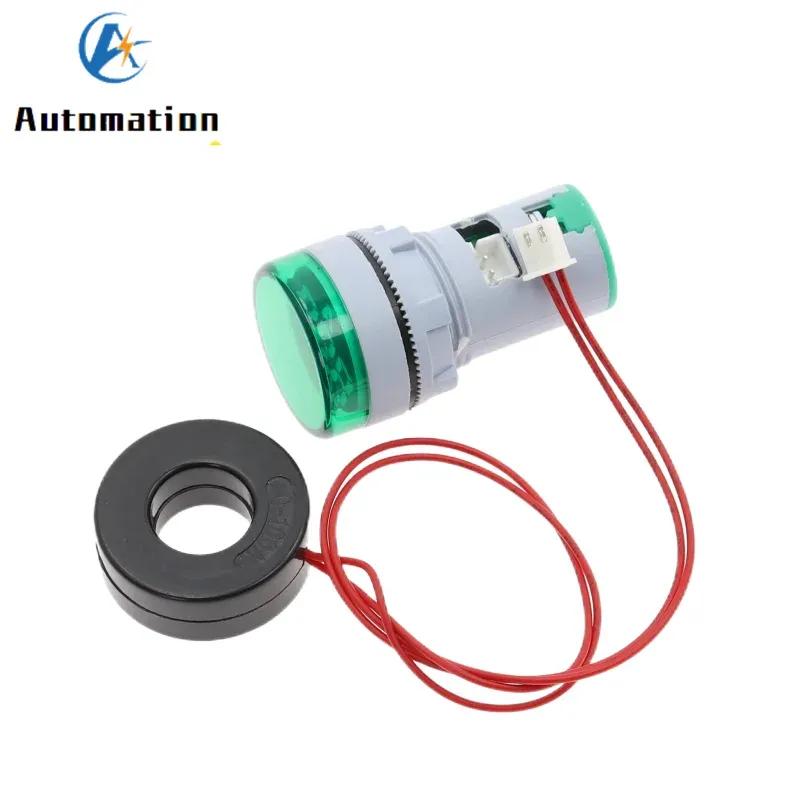 22MM 0-100A Digital Ammeter Current Meter/Voltage Meters Indicator Led Lamp Square Signal Light AC20-500V
