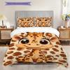 Giraffe Pattern Bedding Quilt Set Quilt Cover Pillowcase Home Decoration Birthday Gift (1 * duvet cover + 2 * pillowcase, without core)