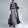 Spring and Autumn New Fashion Stitching Plus Size Loose Comfortable Refined Long Shirt Casual Long Sleeve Dress
