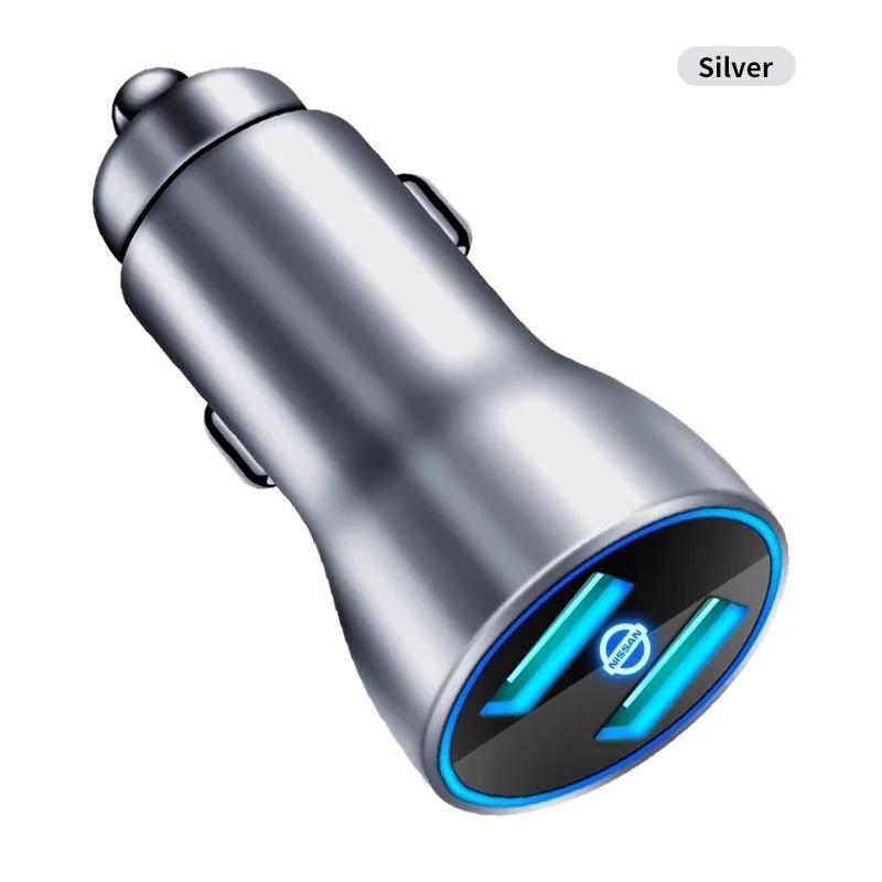 Автомобильное зарядное устройство USB QC3.0 со светодиодным вольтметром, портативный адаптер, гнездо прикуривателя для Nissan X-trail Almera Qashqai Tiida, Автоаксессуары