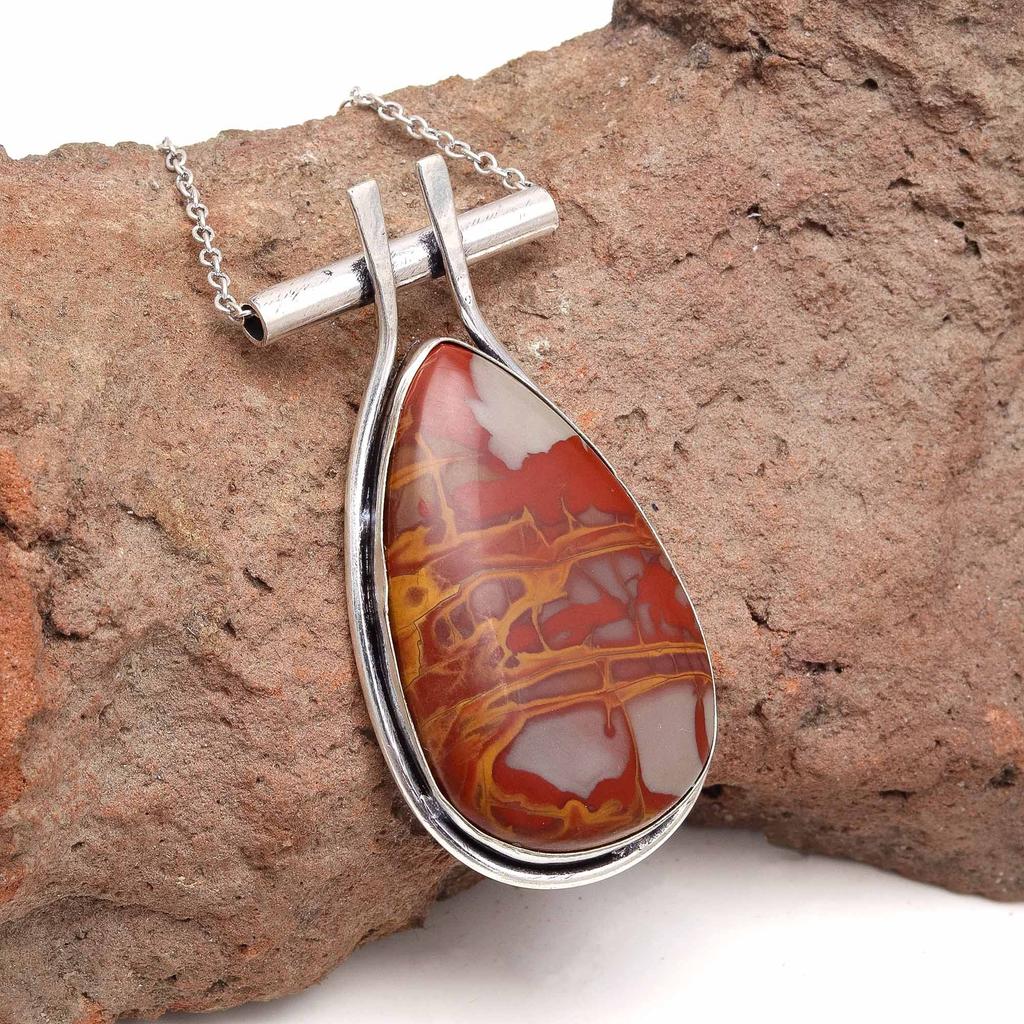 Дизайнерское ожерелье ручной работы с драгоценными камнями Jasper ко Дню матери, 20 дюймов