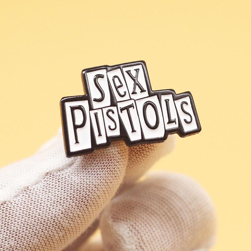 Pistol Punk Rock Band Fan Brooch Pin