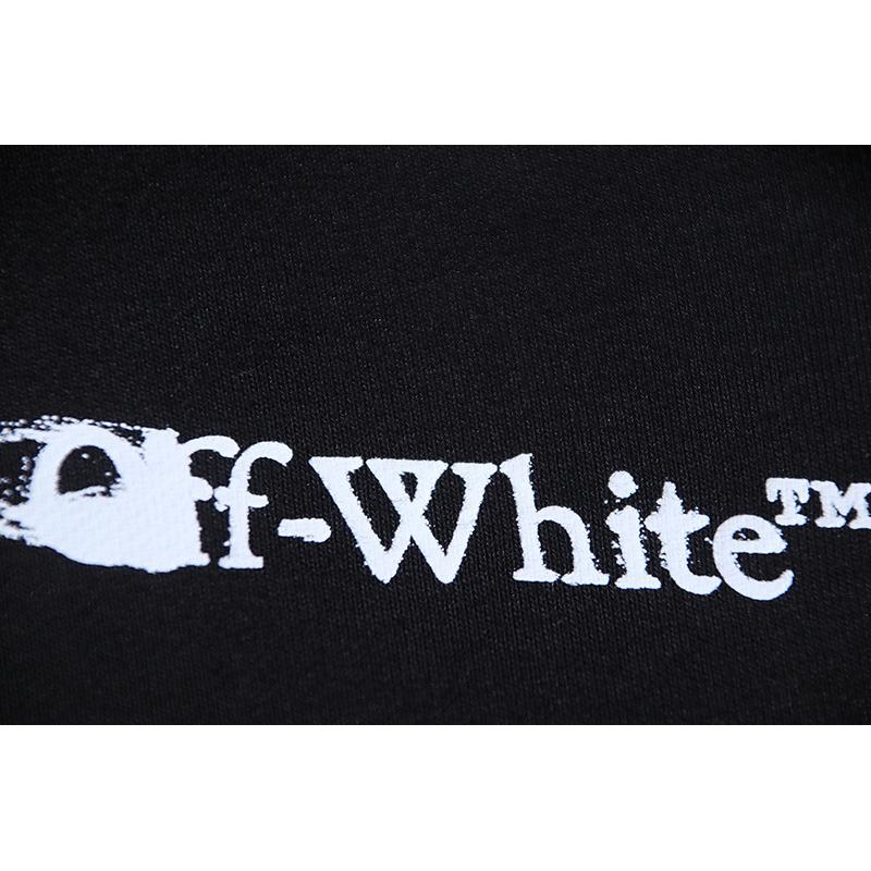 1272 Off-White 2026 Autumn/Winter New OW Graffiti Painted Arrow Pattern Men's and Women's Zipper Hoodie