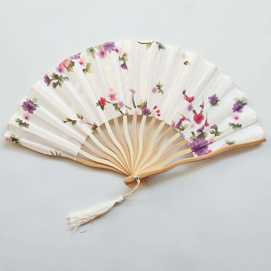 Style Bamboo Wooden Personalized Flower Home Decoration Dance Hand Fan Folding Fan Fan Crafts