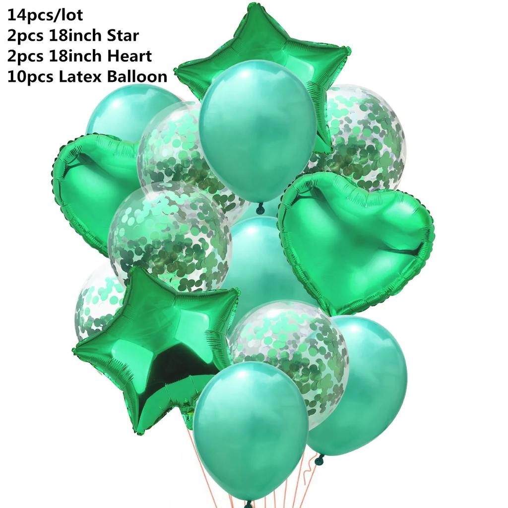 10/14 шт. Микс из розовых розовых шаров, сердечек, звезд, розового золота, конфетти, шары для украшения дня рождения, детей, взрослых, воздушные шары, свадебные шары