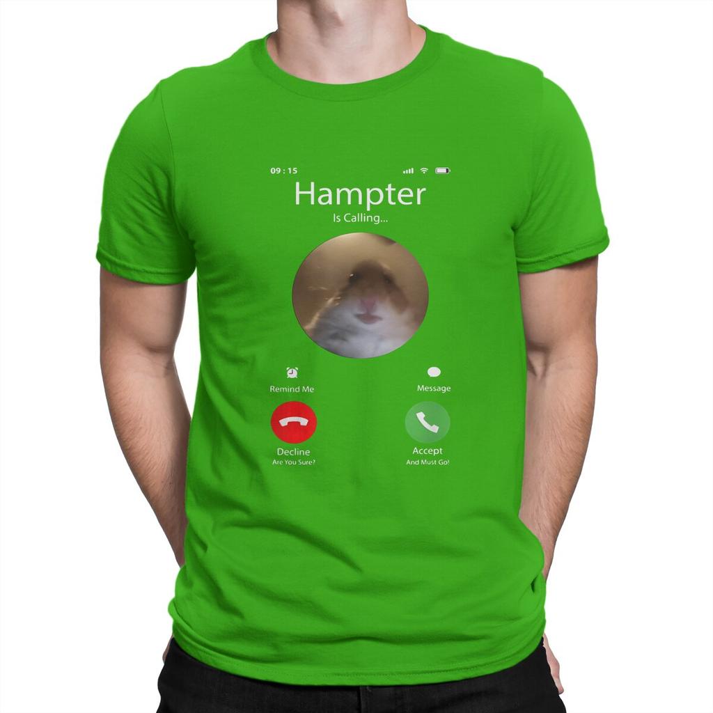 Man TShirt Dank Meme Hamster Staring Front Camera Hampter Calling Individuality T Shirt Graphic Streetwear New Trend