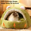 Winter Enclosed Cat Sleeping Bag Kitten Pet Calming Nest Self-Warming Fluff Covered Cave For Home Anxious Cats