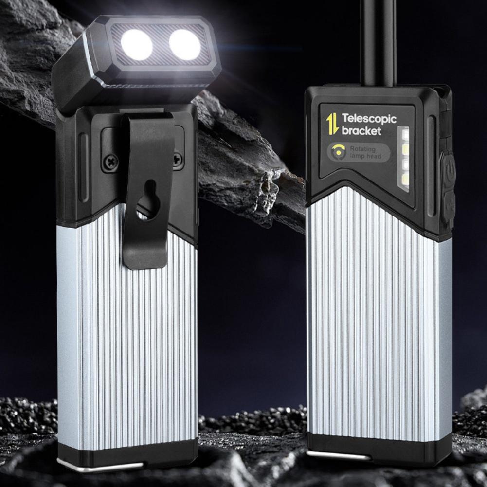 1pc Rechargeable Camping Light Telescopic LED Working Lights Rotatable Lamp Head Five Lighting Modes For Fishing Car Repair