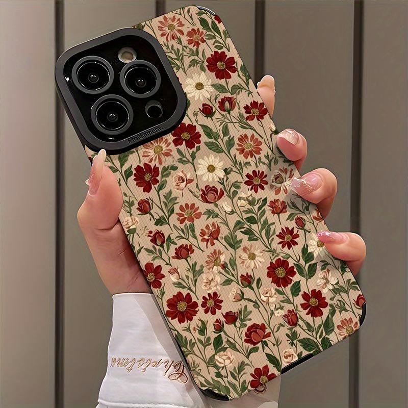 Чехол для телефона с ретро-цветочным узором, подходит для iPhone 14 13 12 11 7 8 Pro/ Max /Plus X XS XR, противоударный и защищающий от падений