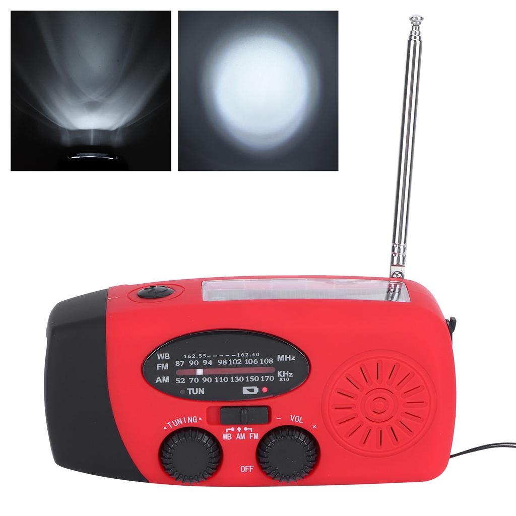 QQT088 ABS Solar Energy Emergency Multifunction Hand Crank Radio Support FM AM Flashlight