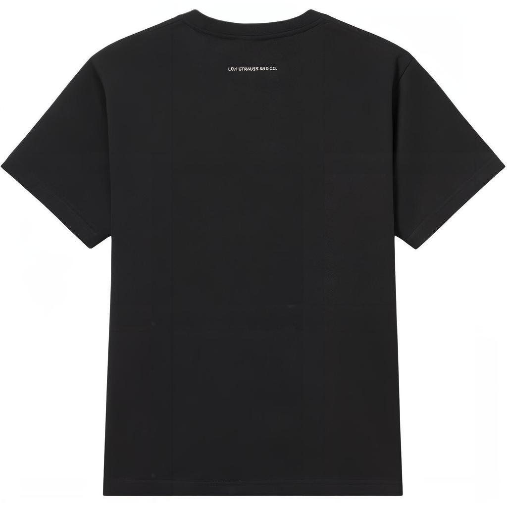 Levis Свободная Повседневная Удобная Рубчатая Футболка с Круглым Вырезом и Коротким Рукавом Мужские Топы Черный 002X5-0000