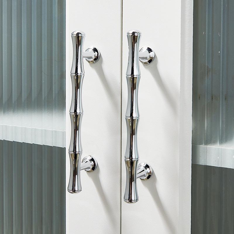 Латунная Хромированная Ручка для Шкафа Бамбук - Современная Роскошная Минималистичная Скандинавская Ручка для Ящика/Винного Шкафа