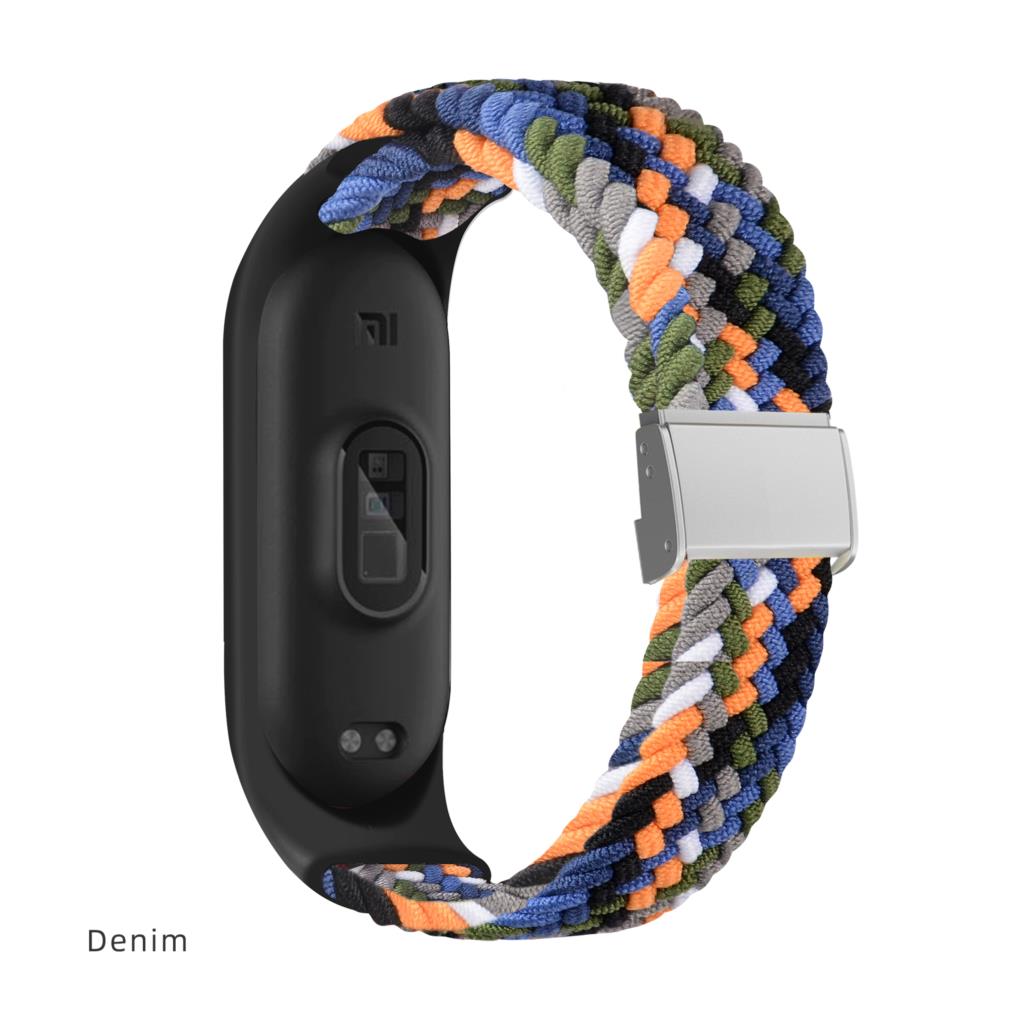 Браслет для Mi band 7 Ремешок Эластичный регулируемый металлический Плетеный нейлон Miband4 miband 5 correa pulseira для xiaomi Mi band 4 3 5 6
