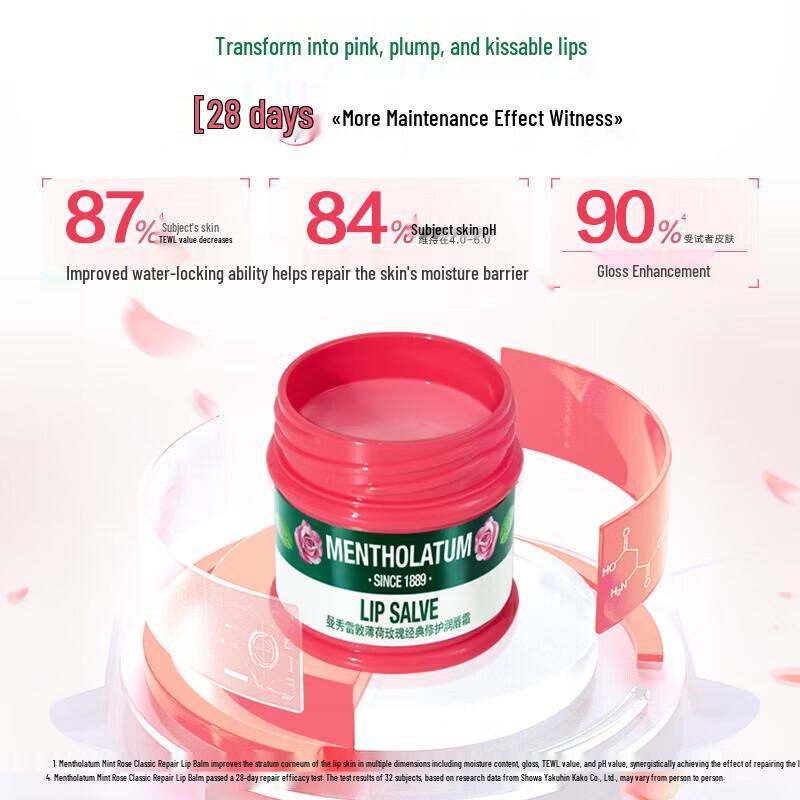 Mentholatum Classic Mint Rose Lip Balm 9g