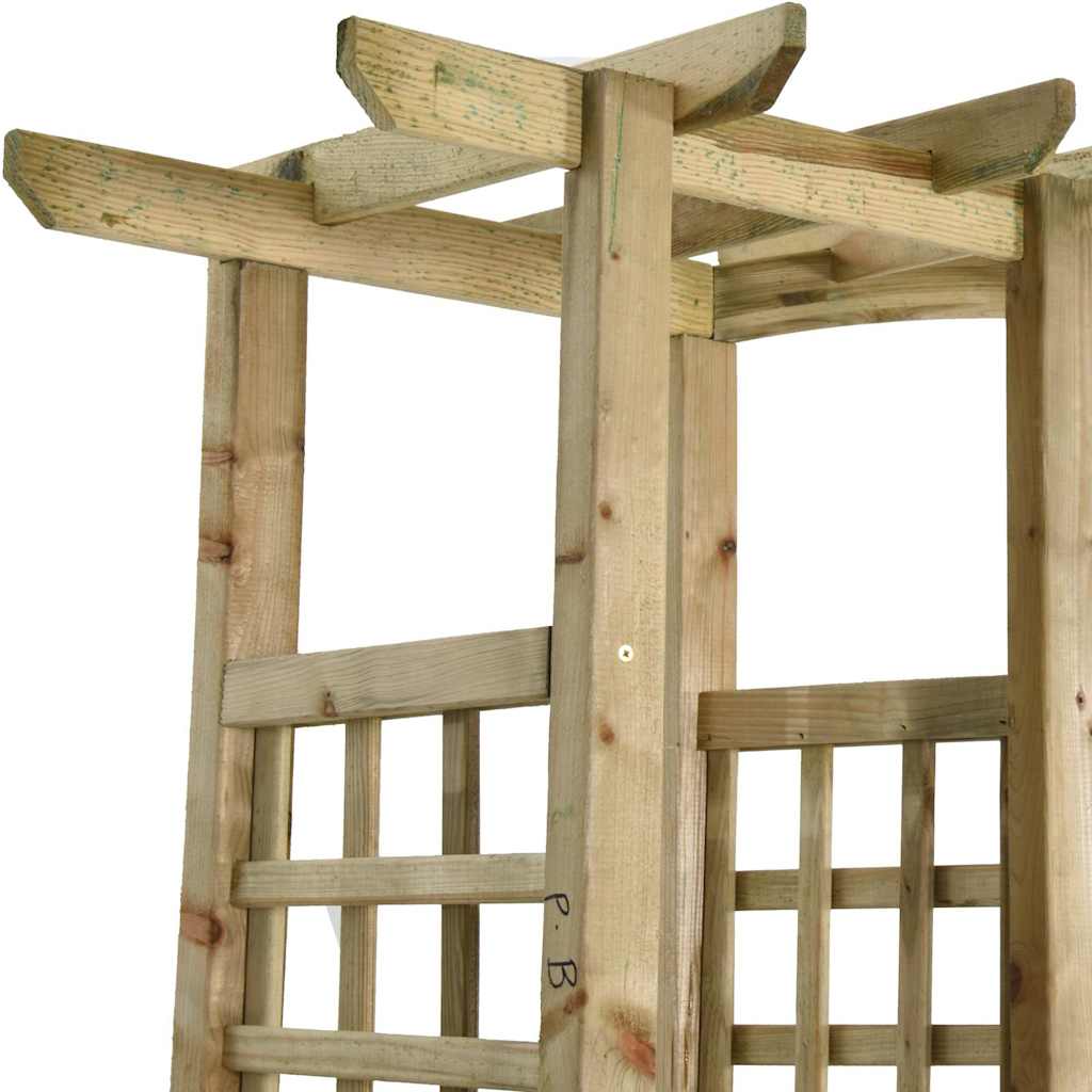 vidaXL Garten-Pergola mit Bank & Pflanzkübeln Kiefernholz Imprägniert