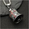 Cross Bell Pendant Men Stainless Steel Exquisite Motorcycle Biker Bell Pendant Accessory for Travel