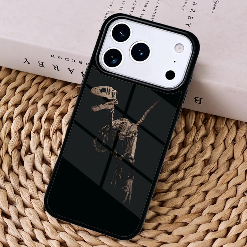 Чехол Skeleton Dinosaur в винтажном стиле для Magsafe Беспроводной Зарядки Для iPhone 17 Pro Max 16 14 13 12 11 15 Air