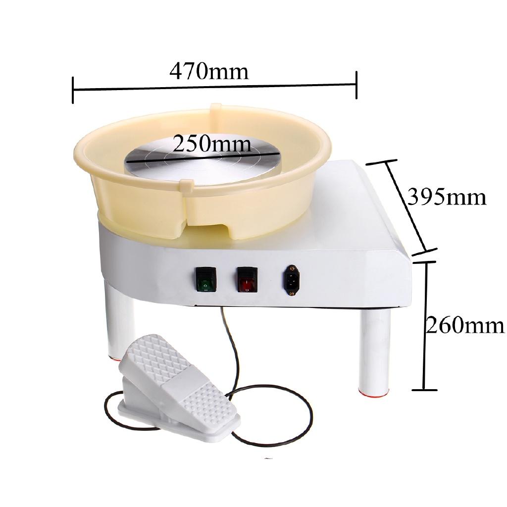 Pottery Wheel Machine 32cm 220V 350W Hand Cranked and Pedal Control Ceramic Work Clay Art With Mobile Smooth Low Noise
