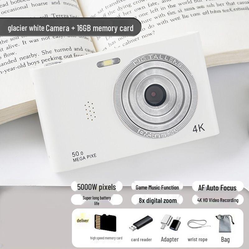 Student Digital Camera D02: Campus HD Camcorder, Entry-Level Portable Travel Card Camera
