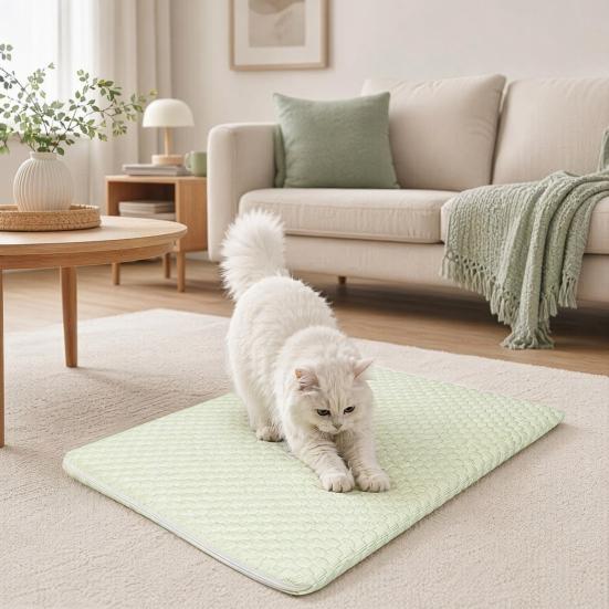 Dog Cooling Mat, Self-cooling Pet Mat with Refillable Ice Boxes, Cool Pet Bed Dog Ice Pad with Washable Cover for Cats Dogs Keeps Pets Cool in Summer