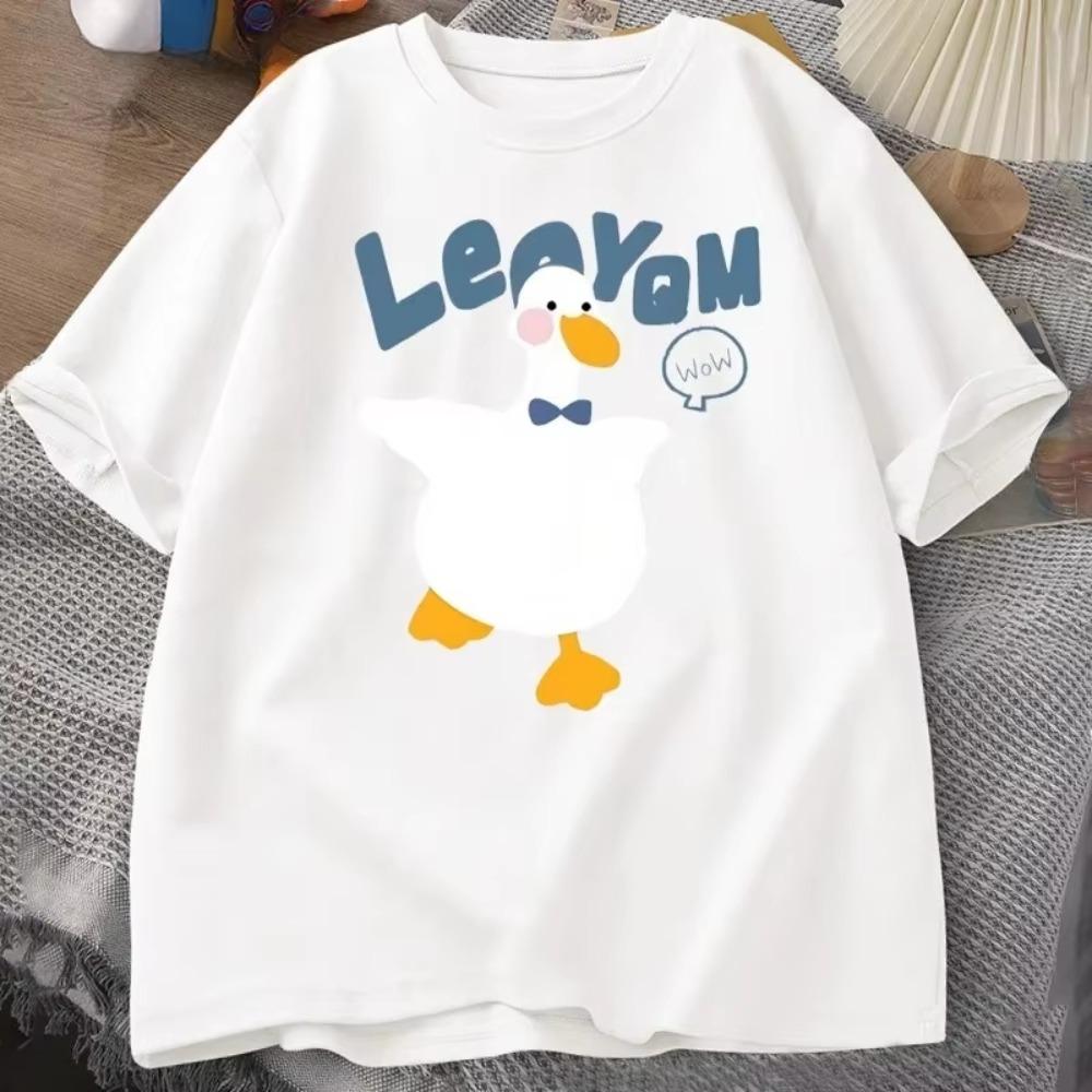 Funny Duck TShirt Summer Round Neck Short Sleeve Men and Womens Fashion Casual Top Street Style Clothing Comfortable Soft