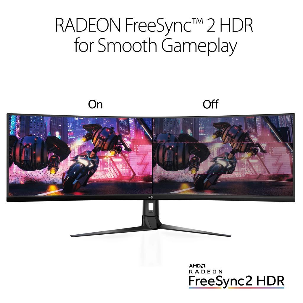 Игровой монитор ASUS ROG Strix XG49VQ 49 дюймов PS5 400 Совместимый/Изогнутый/329/3840x1080/144 Гц/FreeSync/DisplayHDR