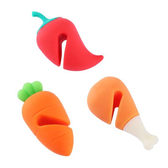 3Pcs Silicone Pot Lid Anti-spill Rack Chili Pepper Pot Lid Lifter Heat-Resistant Anti-Overflow Kitchen Tool