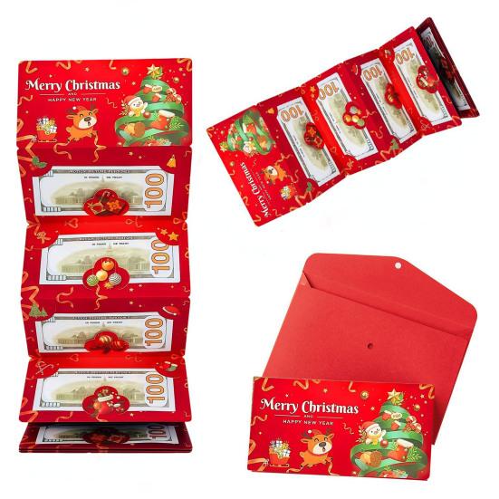 Рождественские конверты для денежных подарков 6 отделений держатель для денежных подарочных карт для наличных DIY праздничный сюрприз денежный конверт для рождественских принадлежностей для вечеринок