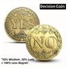 ДА или НЕТ Монета для принятия решений - Металлическая монета для выбора, Забавная монета для ответа, Памятная монета для выбора