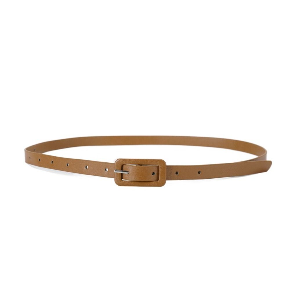 Slim Side PU Leather Belt Korean Style Candy Color Waistband Simple Thin Waist Belt Daily