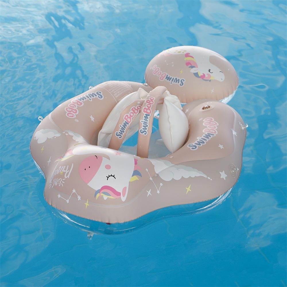 Детский поплавок для плавания с навесом, всплеск, игра, надувной поплавок для бассейна, кольцо, игрушка для девочек, баскетбольное ведро, кольцо для плавания с розовым пони