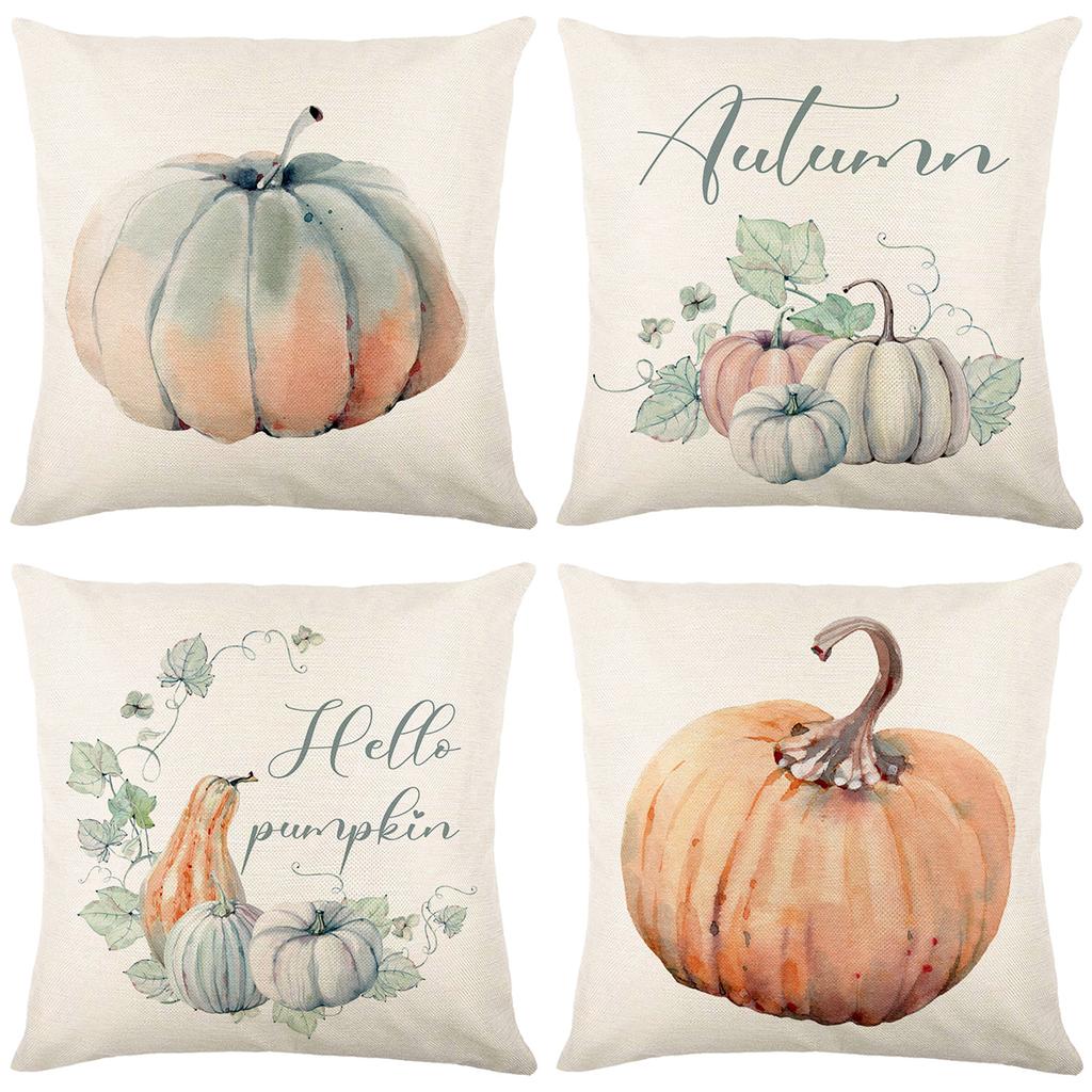 Autumn Pumpkin Pillow Cover Home Sofa Printed Cushion Cover Living Room Pillow Cover