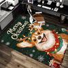 Christmas Corgi Chair Mat - Anime Cartoon Design, Non-Slip Carpet for Office Chair, Home Decor, Living Room, Bedroom, Gaming Room & Dormitory.R032