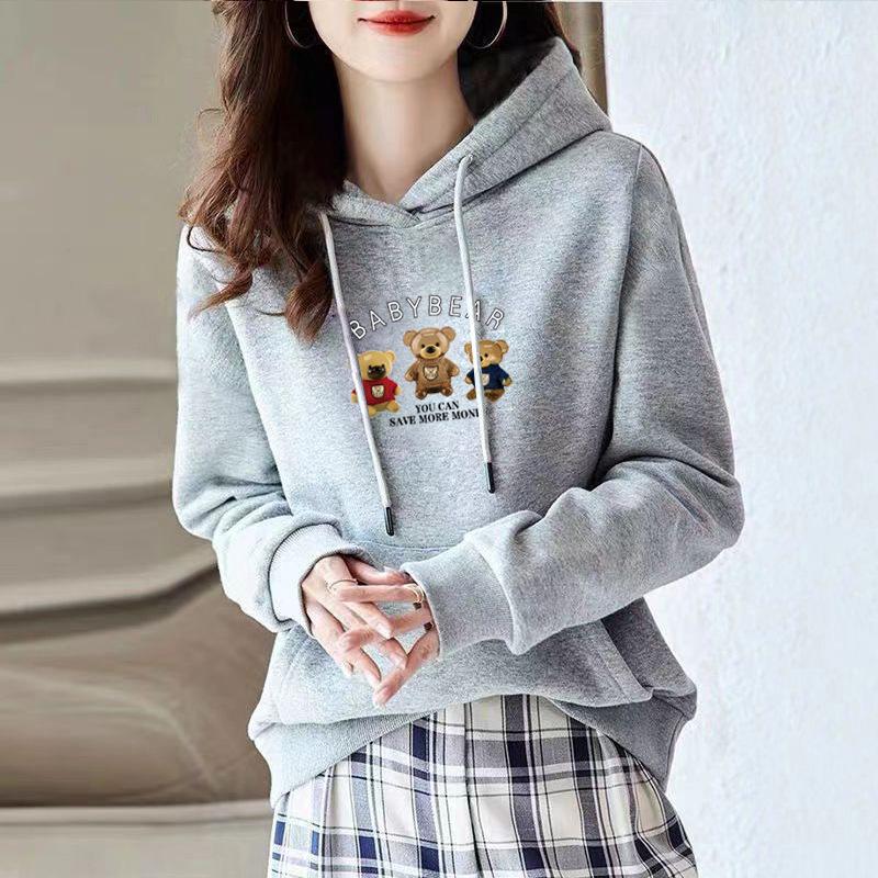 Women's 2024 Retro Letter Print Sweatshirt - Spring/Autumn Loose Fit Long Sleeve Top