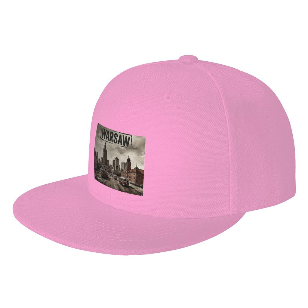 Fashion Warsaw Poland City Landmarks Vintage Travel Art Flat Brim Sun Hat  Lazy Style Cap Unisex