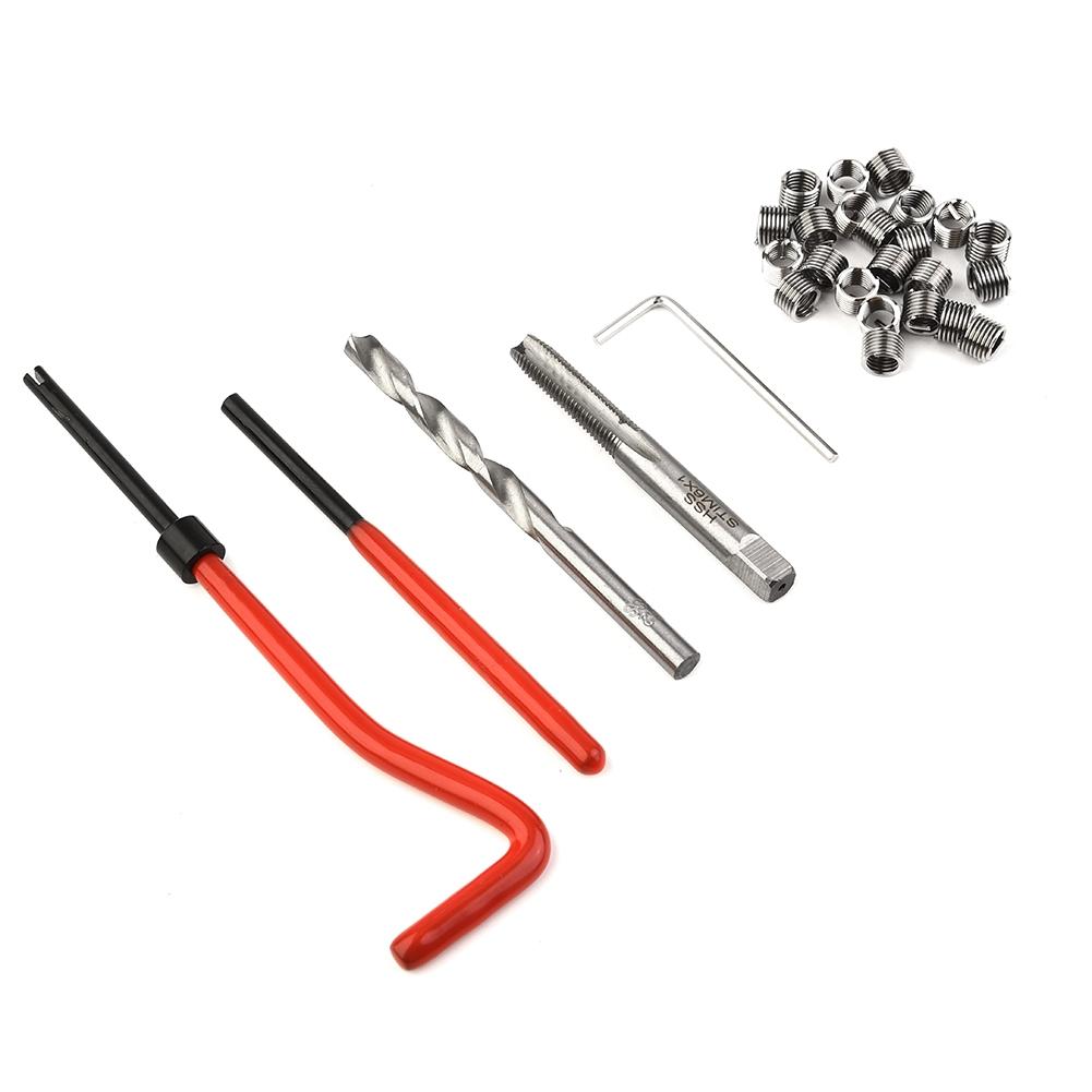 M6 Thread Repairing Set 30 Pieces with Wrench Inserts Tap and Drill Bit